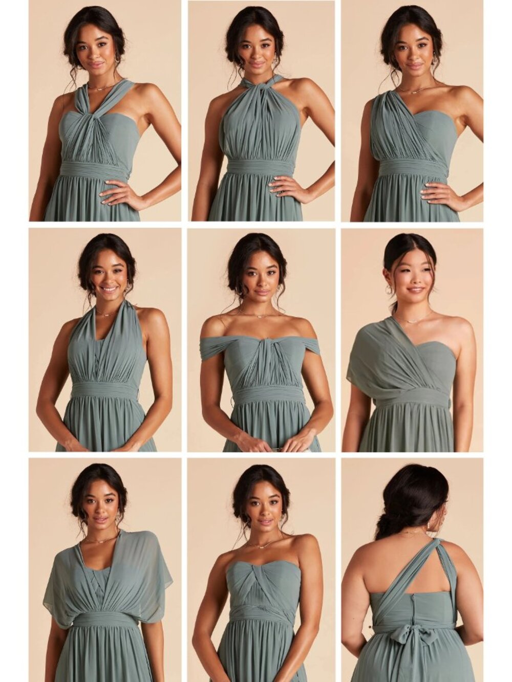 Birdy Grey NWT Grace Covertible Dress in Chiffon Dove Gray size Large - Picture 15 of 15